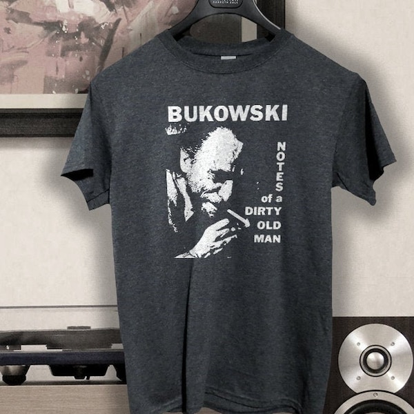 Charles Bukowski   T shirt   screen print short sleeve  black shirt cotton