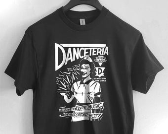 Danceteria   T shirt screen print short sleeve  shirt cotton