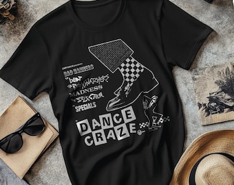 Dance Craze T shirt screen print short sleeve  ska reggae dub Madness specials selector