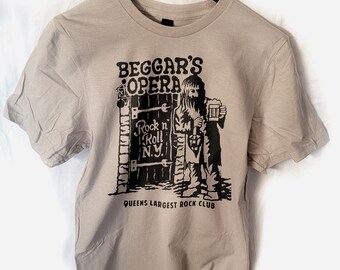 Beggars Opera club  T shirt screen print short sleeve Queens NY
