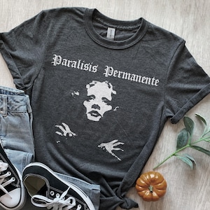 paralisis permanente    T shirt   screen print short sleeve  black shirt cotton