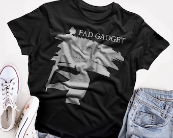 Fad Gadget  T shirt screen print short sleeve  black shirt cotton