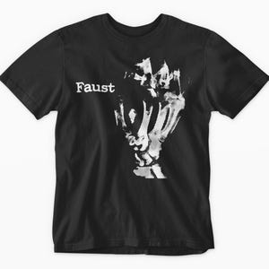 Faust   t shirt T shirt   screen print short sleeve  black shirt cotton