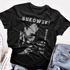 Charles Bukowski   T shirt   screen print short sleeve  black shirt cotton