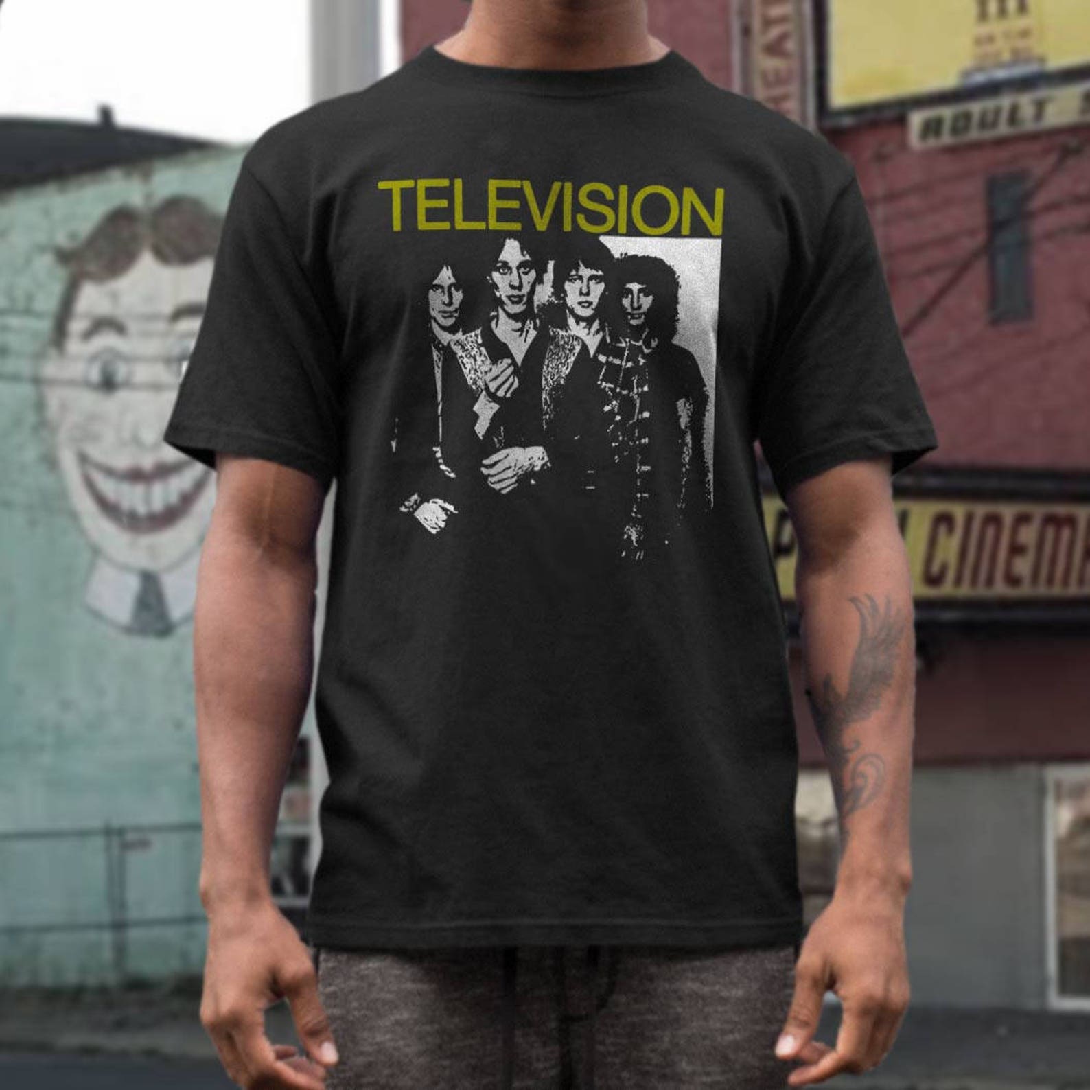 Television T shirt screen print short sleeve shirt cotton Etsy
