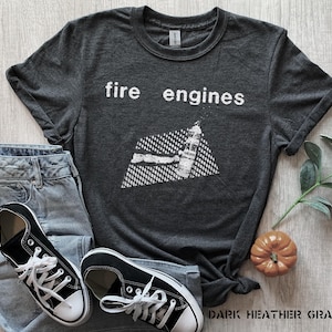 Maglietta Fire Engines serigrafia manica corta maglietta nera cotone