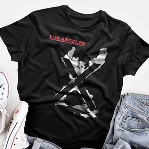 X (band) exene john doe  T shirt screen print short sleeve  Los Angeles
