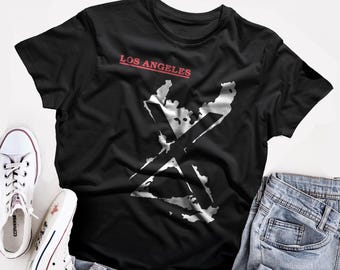 X (band) exene John Doe T-Shirt Siebdruck Kurzarm Los Angeles