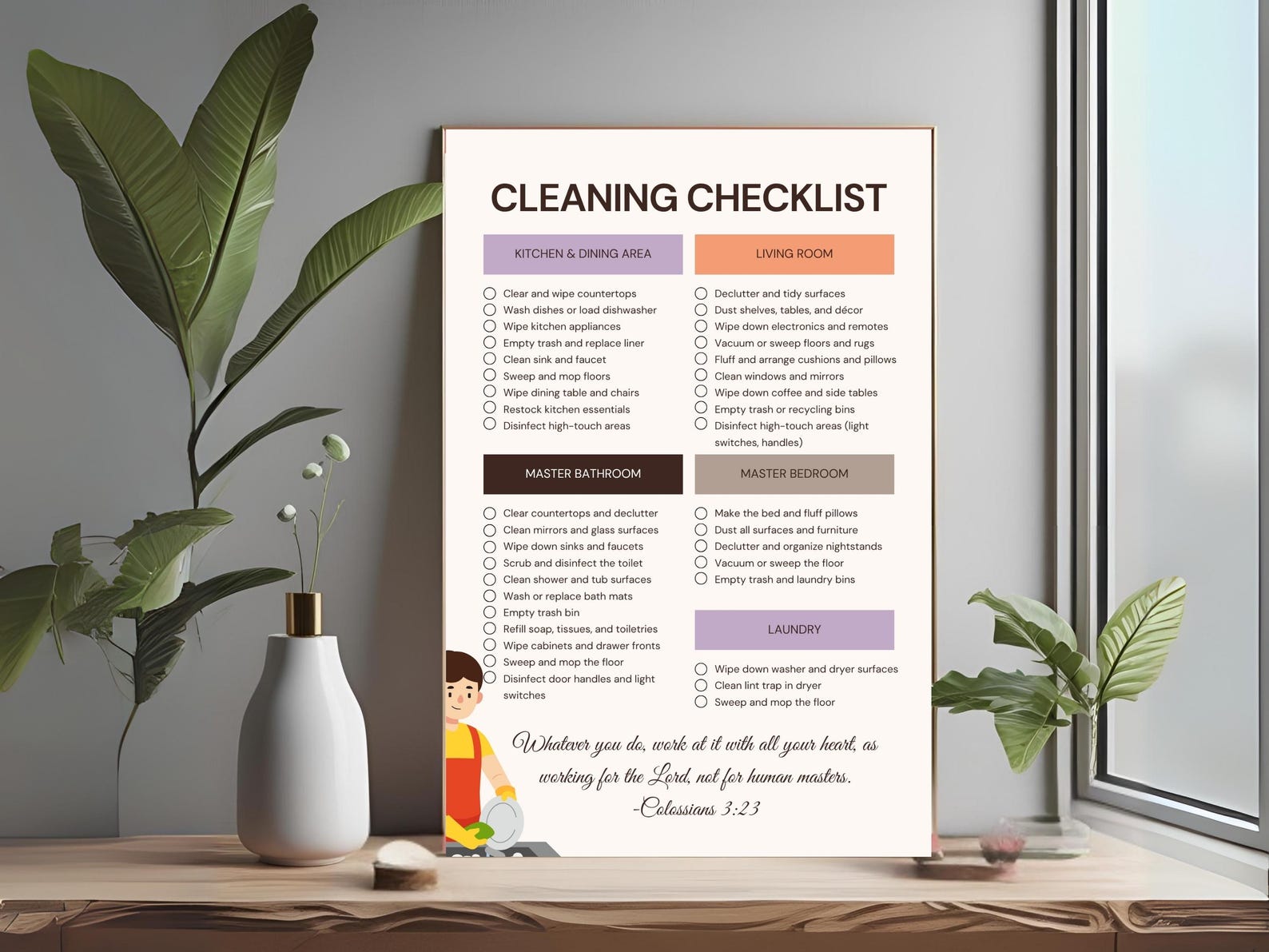 Cleaning Checklist, Editable in Canva, Cleaning Schedule, Cleaners ...