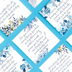 Conjunto de 7 cartões com versículos bíblicos florais para o Dia das Mães – Cartões de Escrituras para Mães – cartões com versículos – Lembrancinhas de Igreja ou Etiqueta de Presente – Download Digital