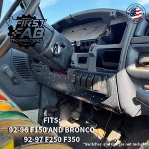 Panel de interruptores con refuerzo para las rodillas para Ford F150, F250 y F350 Bronco (1992-1996) / Ajuste personalizado / Fabricado en EE. UU.