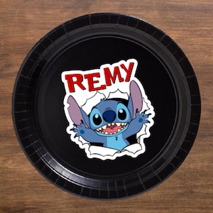 Custom Stitch Tableware | Personalized Plates & Cups | Kids Cartoon Party Theme | Personalized Birthday Party Decor
