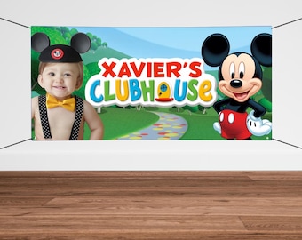Custom Mickey Mouse Clubhouse Banner | Personalized Mickey Backdrop