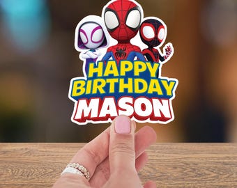 Custom Spidey and Friends Stickers | Personalized Birthday Party Favor Labels
