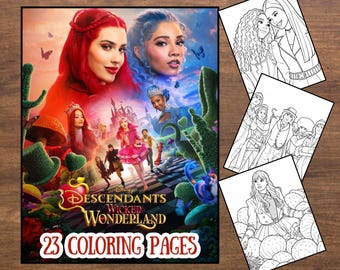 Disegni da colorare di Descendants Wicked Wonderland / Fogli di attività scaricabili immediatamente