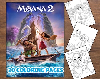 Moana 2 Kleurplaten | 15 afdrukbare Disney Moana-kleurplaten | Activiteitenbladen direct downloaden