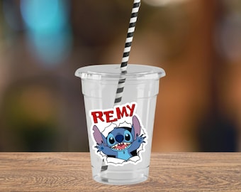 Custom Stitch Party Cups with Lids & Straws