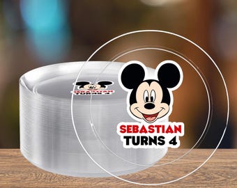 Custom Mickey Mouse Plastic Plates | Personalized Party Tableware | Kid Birthday Party Decor