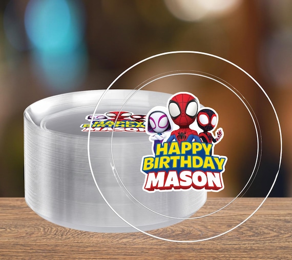 Custom Spidey and Friends Plastic Plates | Spiderman Party Theme | Personalized Party Tableware | Miles Morales Birthday Party Decor