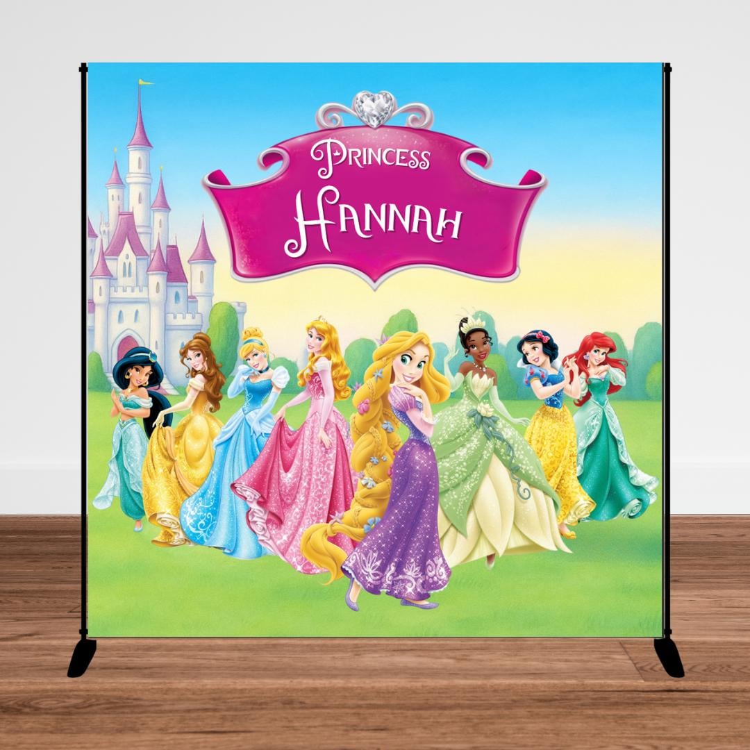 Custom Disney Princess Inspired Backdrop | Personalized Party Decor ...