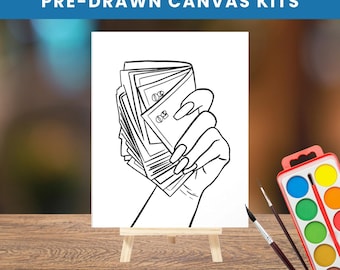 Paid in Full Pre-Drawn Canvas Paint Kit | DIY Art for Adults