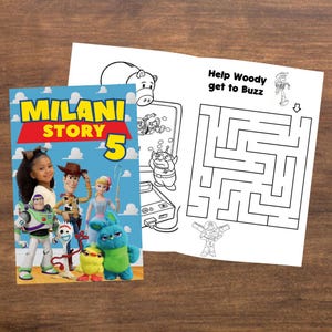 Custom Toy Story Inspired Printed Coloring Book | Personalized Toy Story Party Favors | Fun Kids Activity Supplies