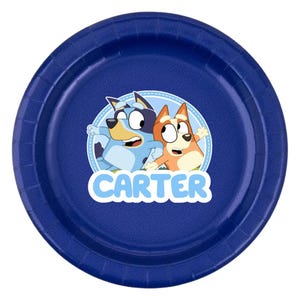 Custom Cartoon Dog Party Tableware | Personalized Plates, Cups & Napkins | Birthday Party Decor