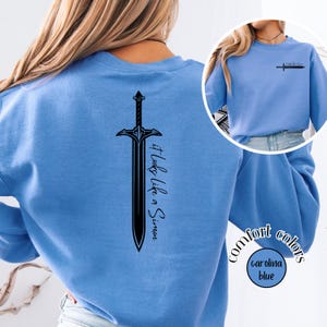 Quicksilver Simon the Sword Crewneck, Gift for Booklover, Carrion Swift Booktok, Fae and Alchemy Hoodie Callie Hart, Saeris Fane Kingfisher image 2