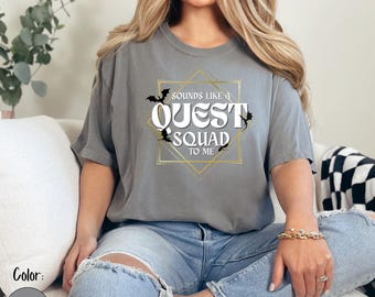Quest Squad Onyx Storm Comfort Colors® Tee, Violet Sorrengail, Ridoc T-Shirt, Basgiath War College, Dragon Rider Shirt, Bookish Gifts