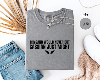 Camiseta Rhysand Would Never Comfort Colors®, ACOTAR Rhysand Cassian, Sarah J Maas Illyiran Warrior Merch, Camiseta Bat Boys Wingspan, Night Court