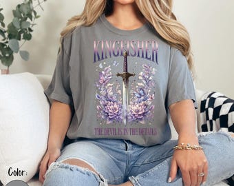 Kingfisher Quicksilver Comfort Colors® Tee, Fantasy Bookful Merch, Shadow Daddy Romantasy Gift, Callie Hart Apparel, Brimstone Saeris Fane