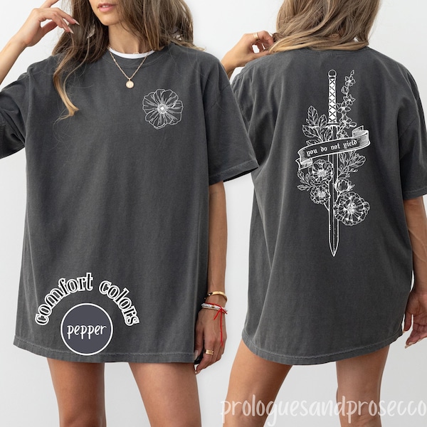 You Do Not Yield Comfort Colors® Tee, SJM Book Lover Gift, The Thirteen TOG, Throne of Glass T-Shirt, Rowan Whitethorn, Romantasy Velaris