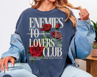 Enemies To Lovers Tee, Comfort Colors® Shirt, Book Tropes Romantasy Fated Mates Apparel, Bookstagram and Booktok Merch, Bookish Dark Romance