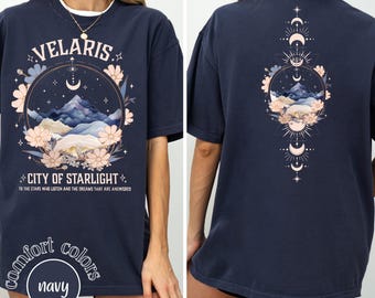 Velaris Comfort Colors® Night Court Tee, ACOTAR Shirt, Sarah J Maas Merch, City of Starlight, Bookful T-shirt, Bookstagram Apparel