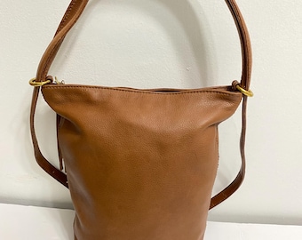 Hobo International Brown Leather Cover convertible Bag Purse Backpack