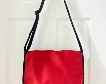 Vintage Kate Spade Red Canvas Messenger  Bag Purse