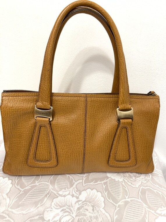 Authentic Tod’s Light Brown Leather Textured Bag … - image 2