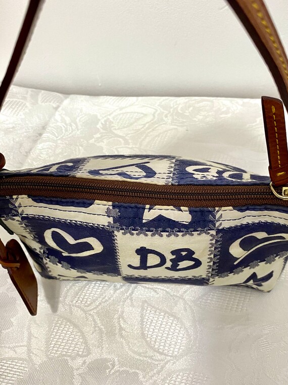 Dooney and Bourke Blue White Pouchette bag Purse - image 8