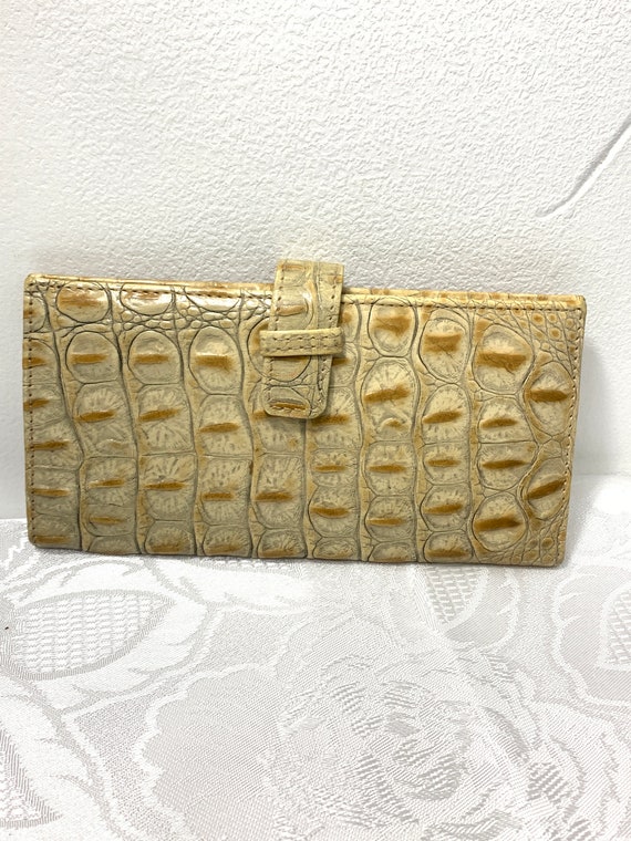 Vintage Crocodile Embossed Leather Wallet by Jalda
