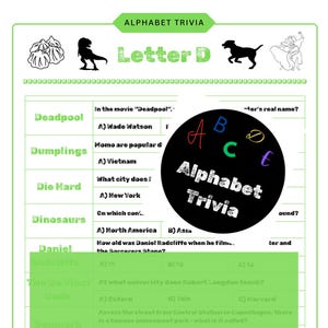 Trivialidades del alfabeto de opción múltiple para adultos - Cuestionario - Letra D - Citas alfabéticas - Empieza con D - Datos curiosos - Juegos de fiesta - Trivialidades para adultos