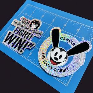 Rainbow Oswald The Lucky Rabbit Sticker | Edna Mode Sticker | The Incredibles Sticker | Pixar Sticker | Disney Inspired Sticker