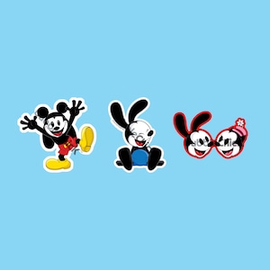 Oswald and Ortensia Sticker | Classic Disney | Disney Rabbit | Oswald the Lucky Rabbit | Ortensia the Cat