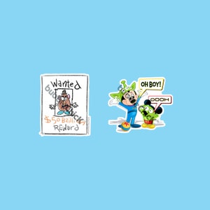 Toy Story Stickers | Potato Head Sticker | Mickey and LGM Sticker | Little Green Man Sticker | Mickey Mashup | Wanted Potato Sticker | Pixar
