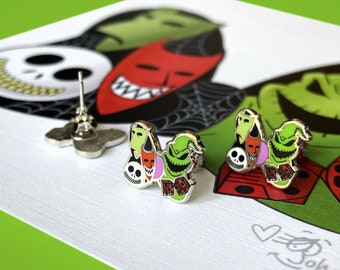 Oogie Boogie Earrings | The Nightmare Before Christmas Earrings | Halloween Earrings | Villain Earrings | Lock Shock Barrel Earrings