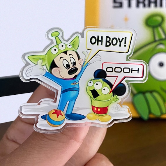 ミッキーとエイリアンのアクリルピン リトルグリーンマンのピン - Etsy