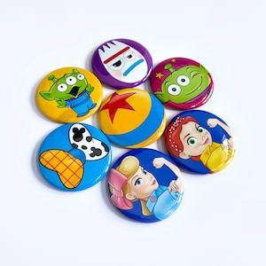 1.5” Toy Story Magnets Little Green Men Buttons Toy Story Buttons Toy Story Magnets Woody Magnet Jessie Magnet Bo Peep Magnet Forky Magnet