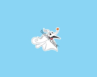 Zero The Dog Sticker: Nightmare Before Christmas Fan Art, Weatherproof Vinyl