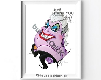 Ursula Art Print Ursula Print Sea Witch Print Disney Fanart Print