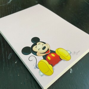 5”x7” 75 Sheet NOT Sticky Notepad Lol Mickey Mouse Notepad LIGHT PINK Background