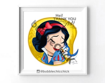 Snow White Print Snow White Hug Art Print